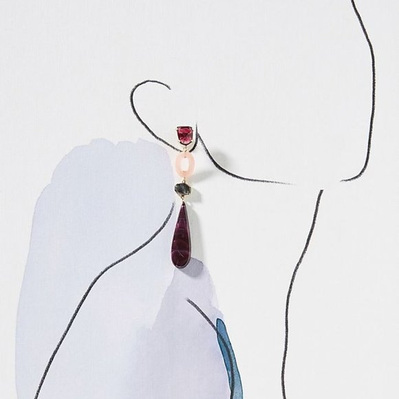 Anthropologie Resin Stone Drop Earrings - Picture 2 of 4